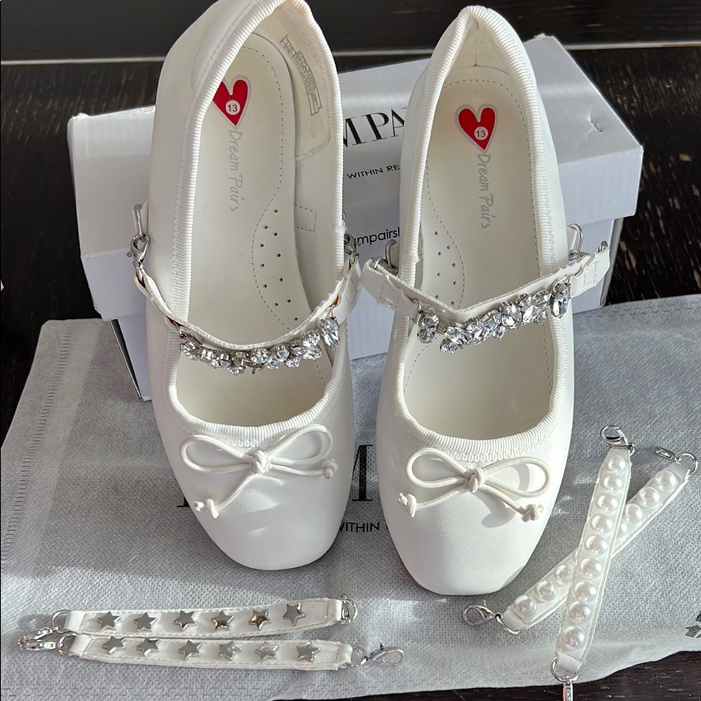 DREAM PAIRS Girls Dress Shoes Fashion Bow Ballerina Flower Girl Ballet Flats